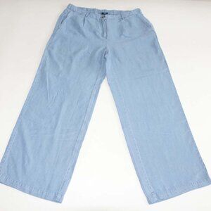 J. Jill Women's Chambray Wide Leg Pants Size 16 NWT Light Blue Tencel 30" Inseam